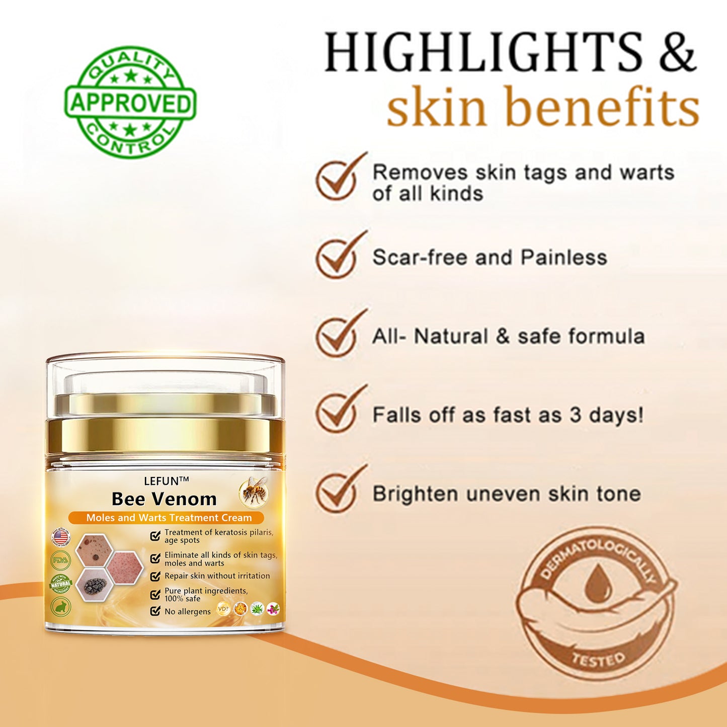 [🍀🍀Official Brand Shop🐝] LEFUN™Bee Venom Mole and Wart Treatment Cream(👨‍⚕AAD RECOMMENDS)x